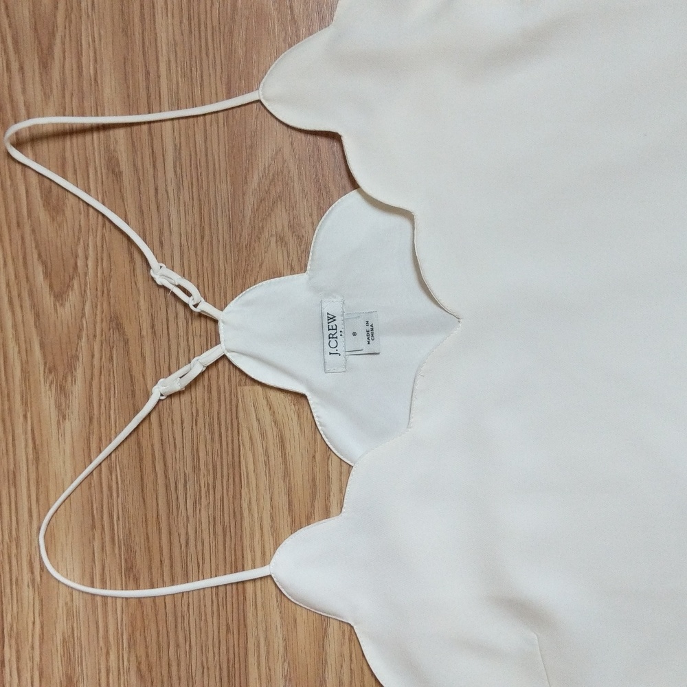 J. Crew Scalloped Spaghetti Top Size 8 - Picture 7 of 10